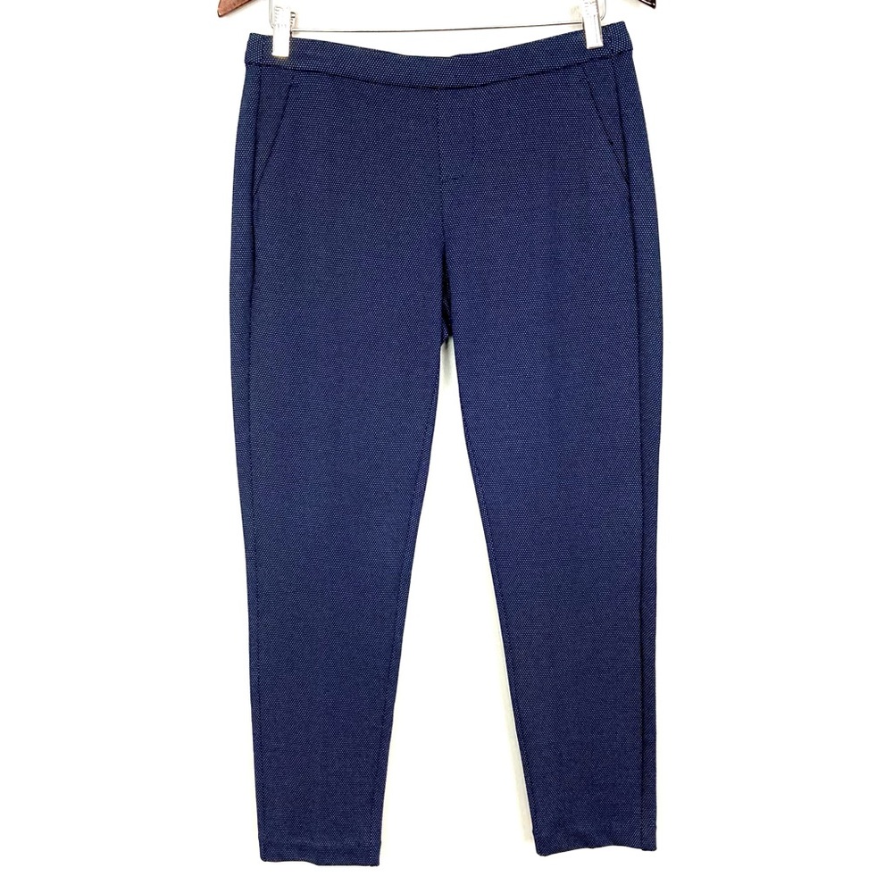 Liverpool Pull On Ponte Pants - Deep Navy Pin Dot